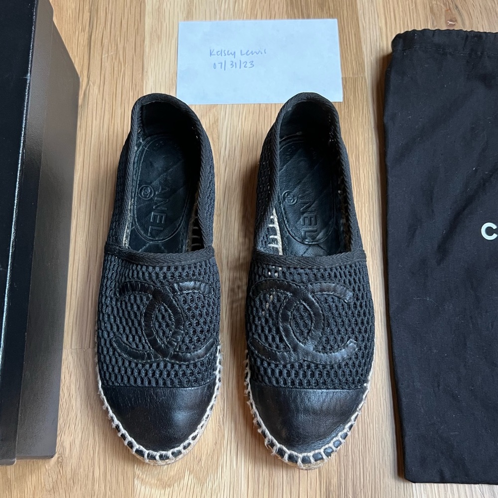 Chanel Black Mesh Espaddrilles 13S G27627Y15825 94305 00B